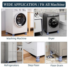 Adjustable Anti-Vibration Washing Machine Support Stand – Non-Slip PVC Lifting Stand (4 Pc Set)